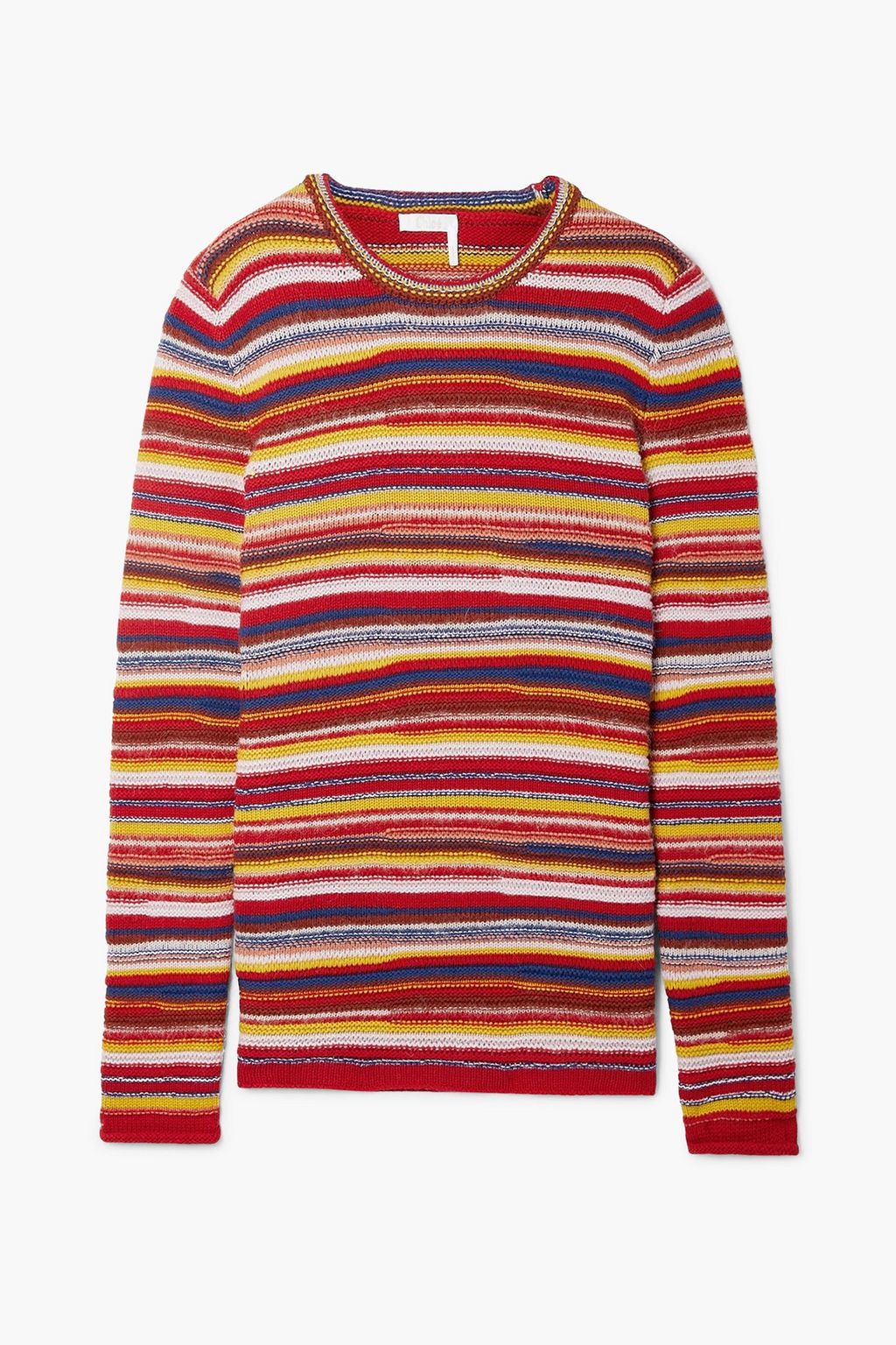 цена Полосатый свитер из кашемира CHLOÉ, красный