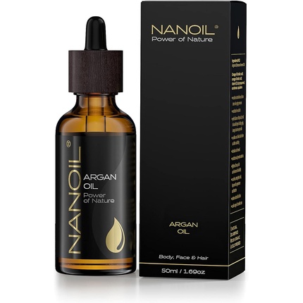 Аргановое масло Натуральное чистое необжаренное органическое масло холодного отжима для волос, тела и лица, 50 мл, Nanoil