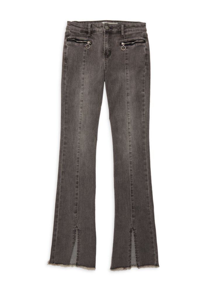 

Джинсы-клеш для девочек с высокой посадкой Tractr, цвет Washed Black