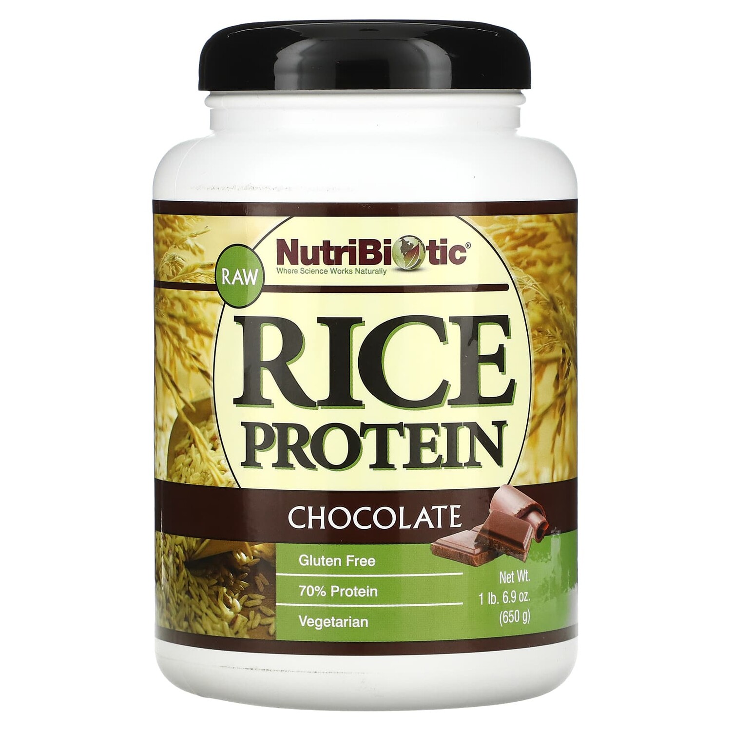 

Рисовый белок с шоколадом, 1 фунт и 6.9 унций (650 г), NutriBiotic