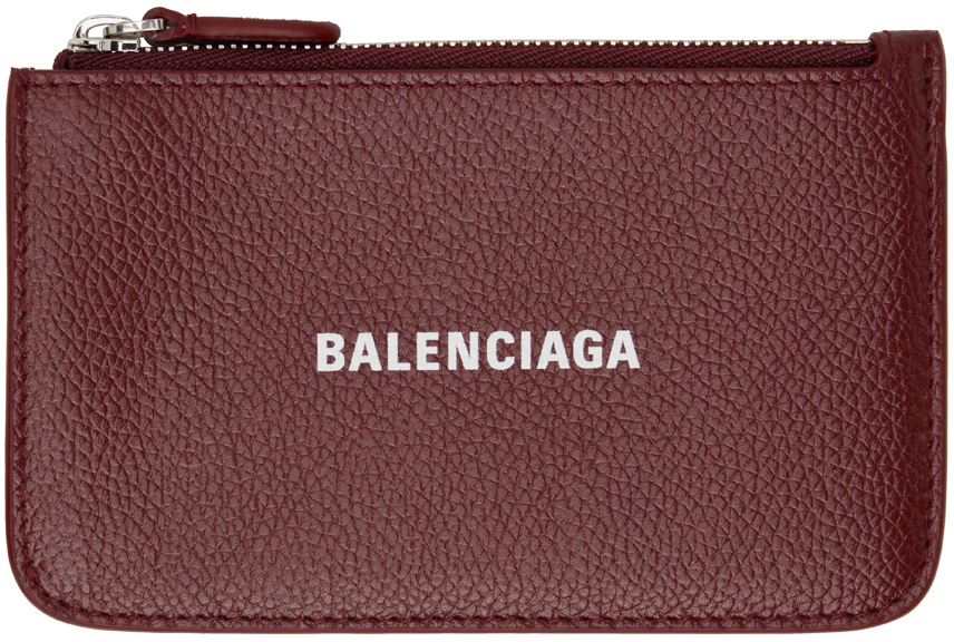 Бордовая длинная визитница Balenciaga бежевая визитница для банкнот теплая balenciaga