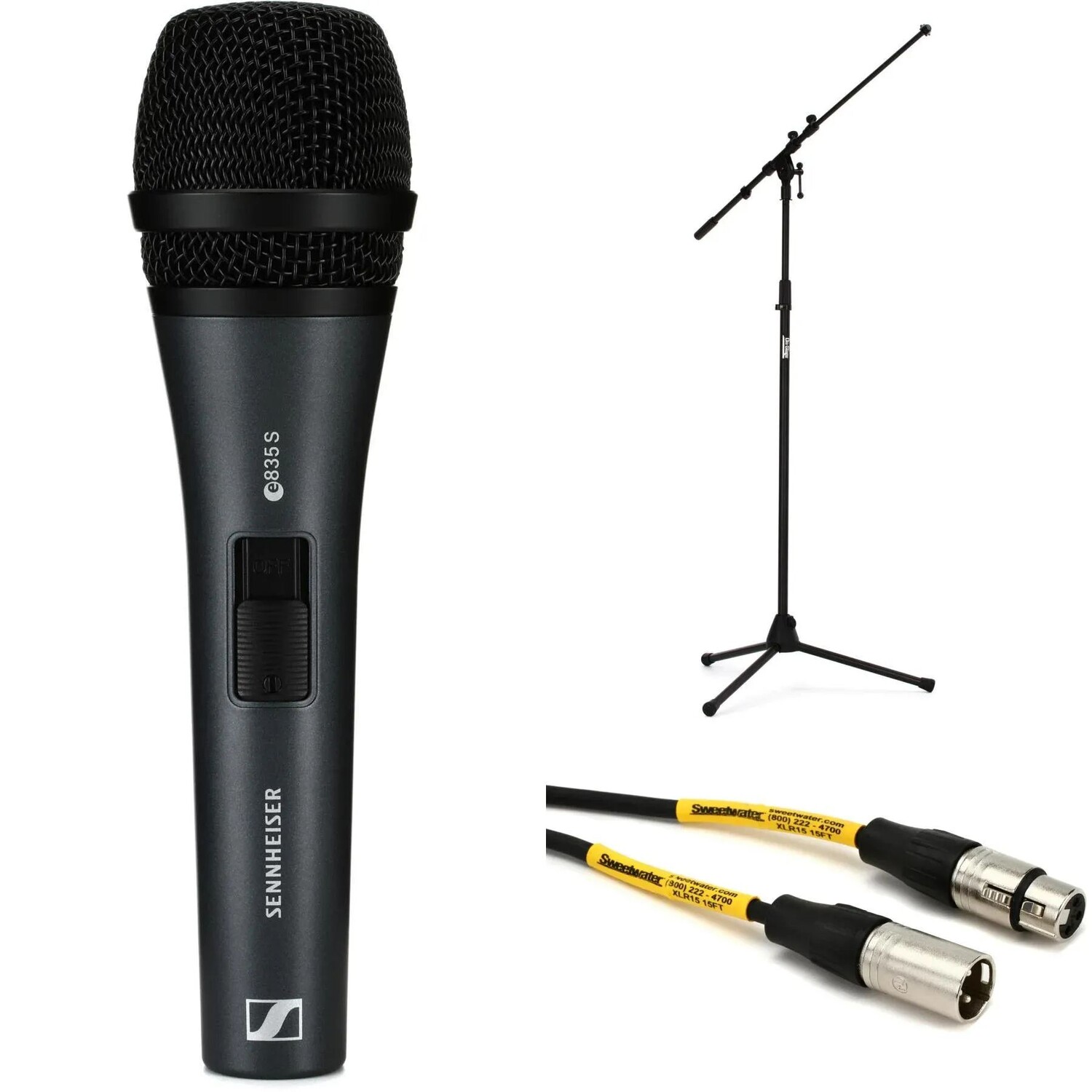 

Комплект кардиоидного динамического микрофона Sennheiser e 835-S со стойкой и кабелем