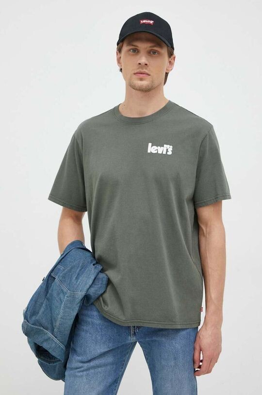 

Хлопковая футболка Levi's, зеленый