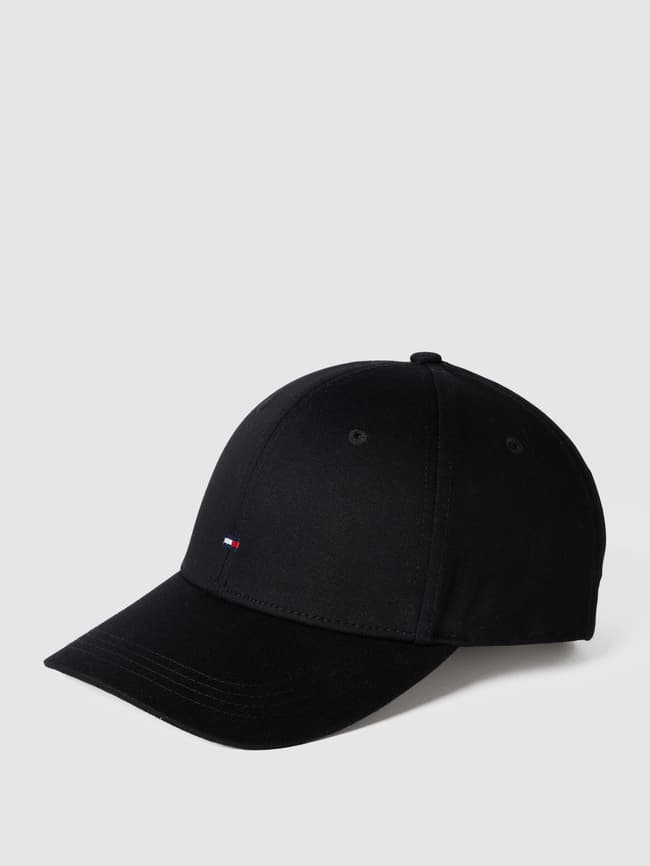 Кепка с пришивной этикеткой Tommy Hilfiger, черный женская кепка бейсболка для хвоста летние шапки мужская бейсболка хлопковая уличная простая винтажная кепка с козырьком повседневная к