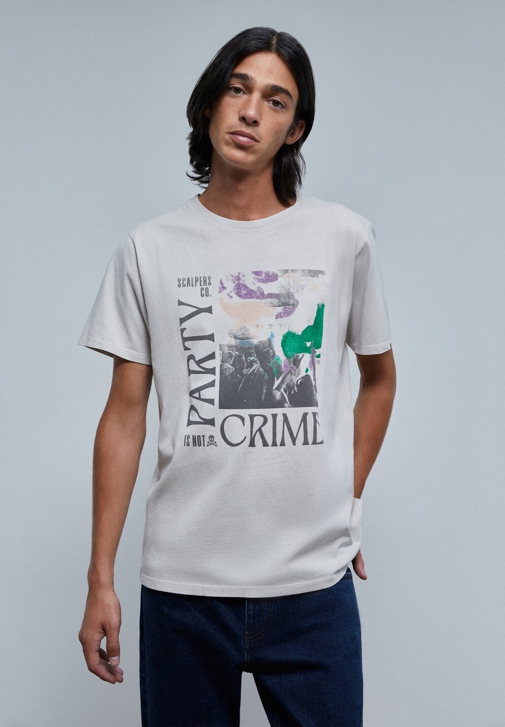 

Футболка с принтом Crime Scalpers, цвет light grey