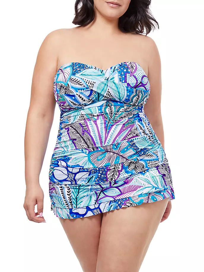 Платье-бандо с цветочным принтом Gottex Swimwear, цвет tropic boom