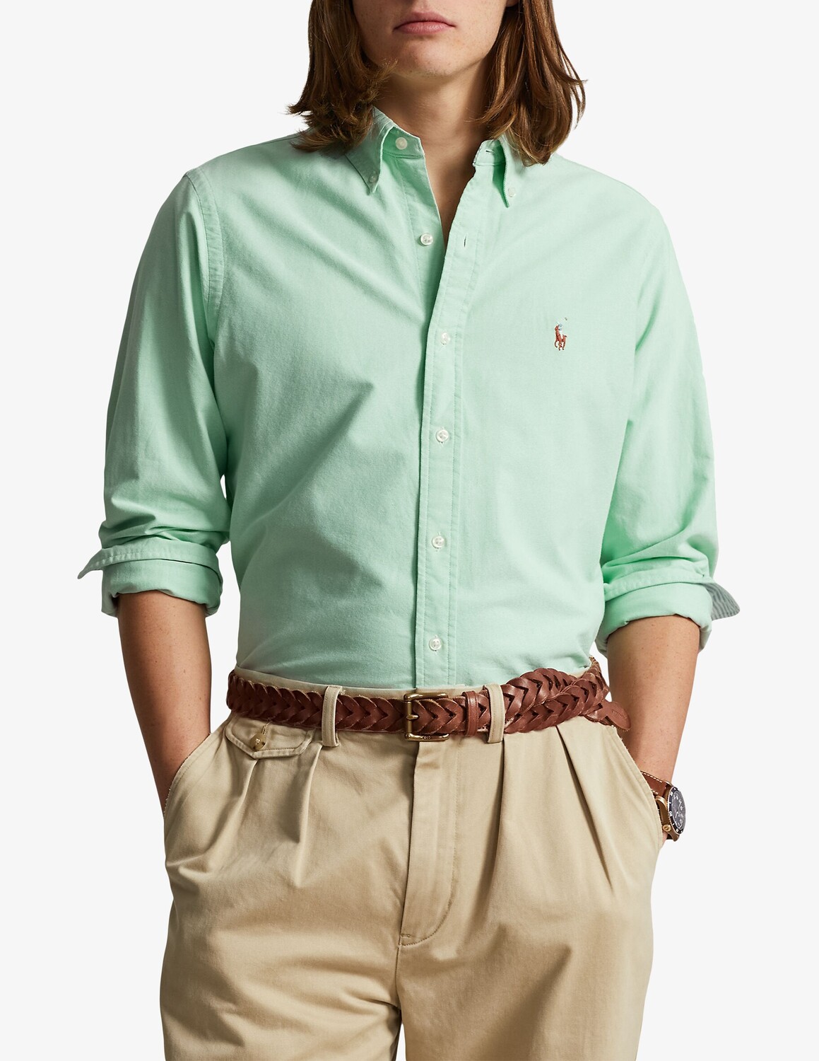 

Оксфордская рубашка индивидуального кроя Ralph Lauren, зеленый