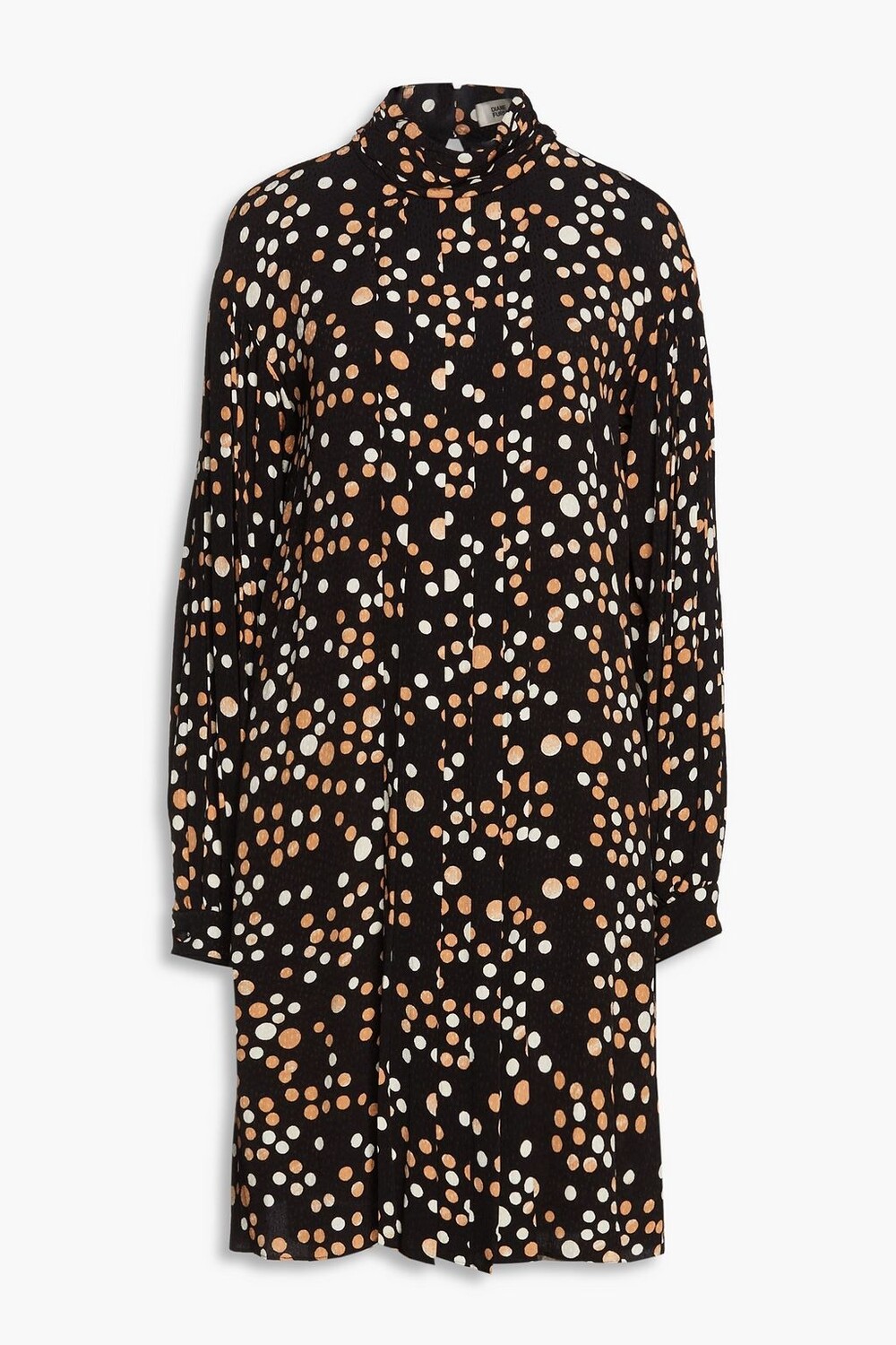 

Платье из крепа со складками в горошек DIANE VON FURSTENBERG, черный