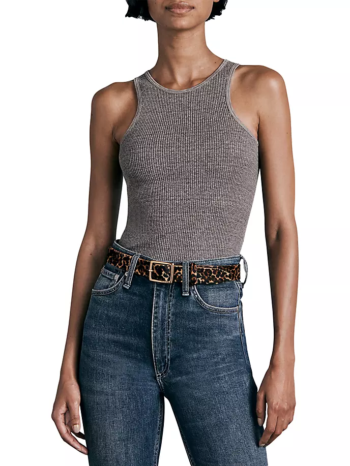 

Базовая майка ребристой вязки Rag & Bone, серый