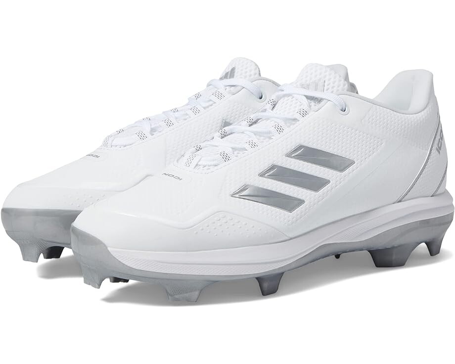 

Кроссовки Adidas Icon 7 TPU Baseball Cleats, цвет White/Silver Metallic/Black