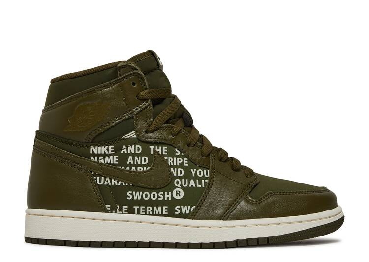 

Кроссовки AIR JORDAN 1 HIGH OG 'OLIVE CANVAS', оливковый, Зеленый;коричневый