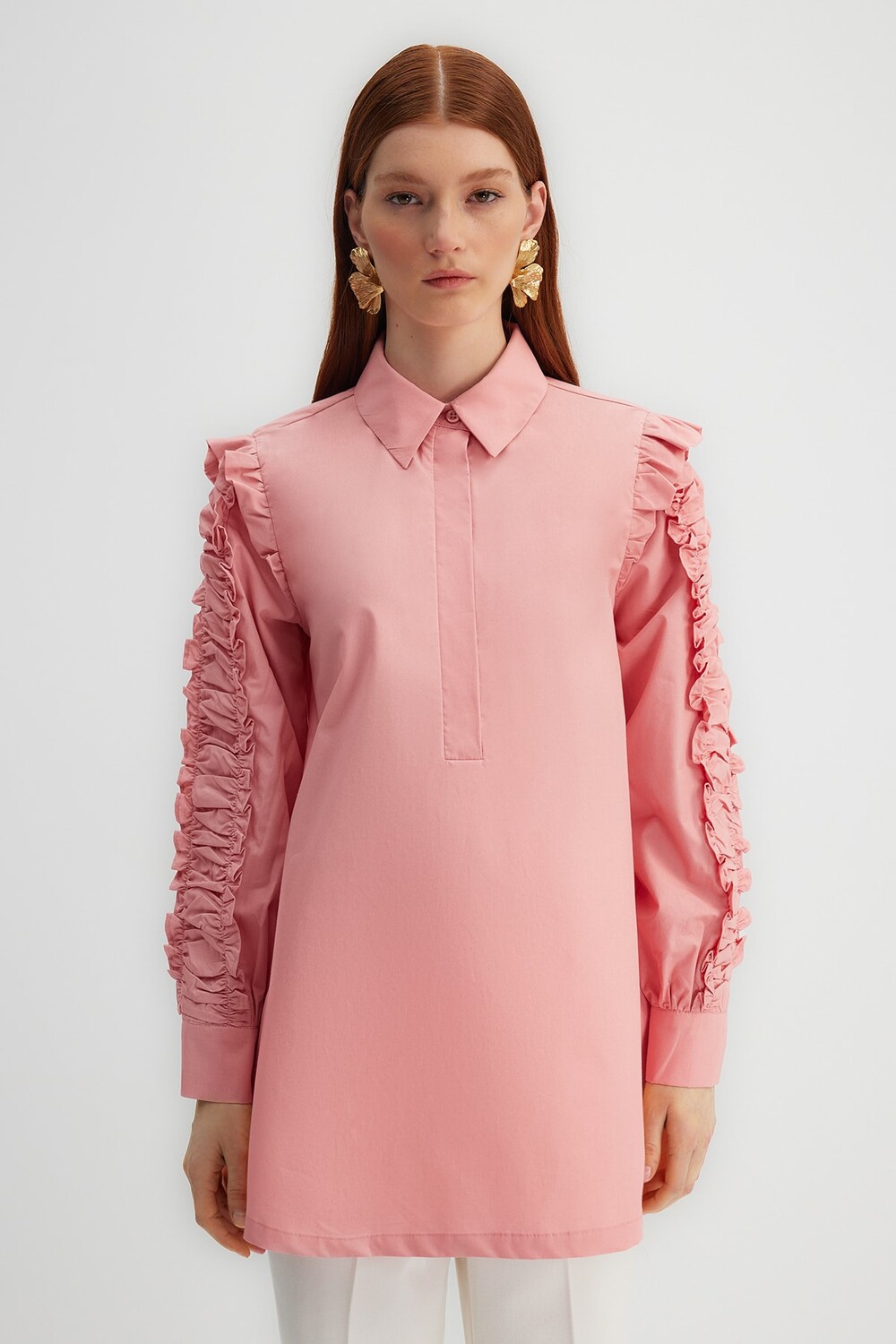 

Туника - Розовый - Классический крой Trendyol Modest, розовый