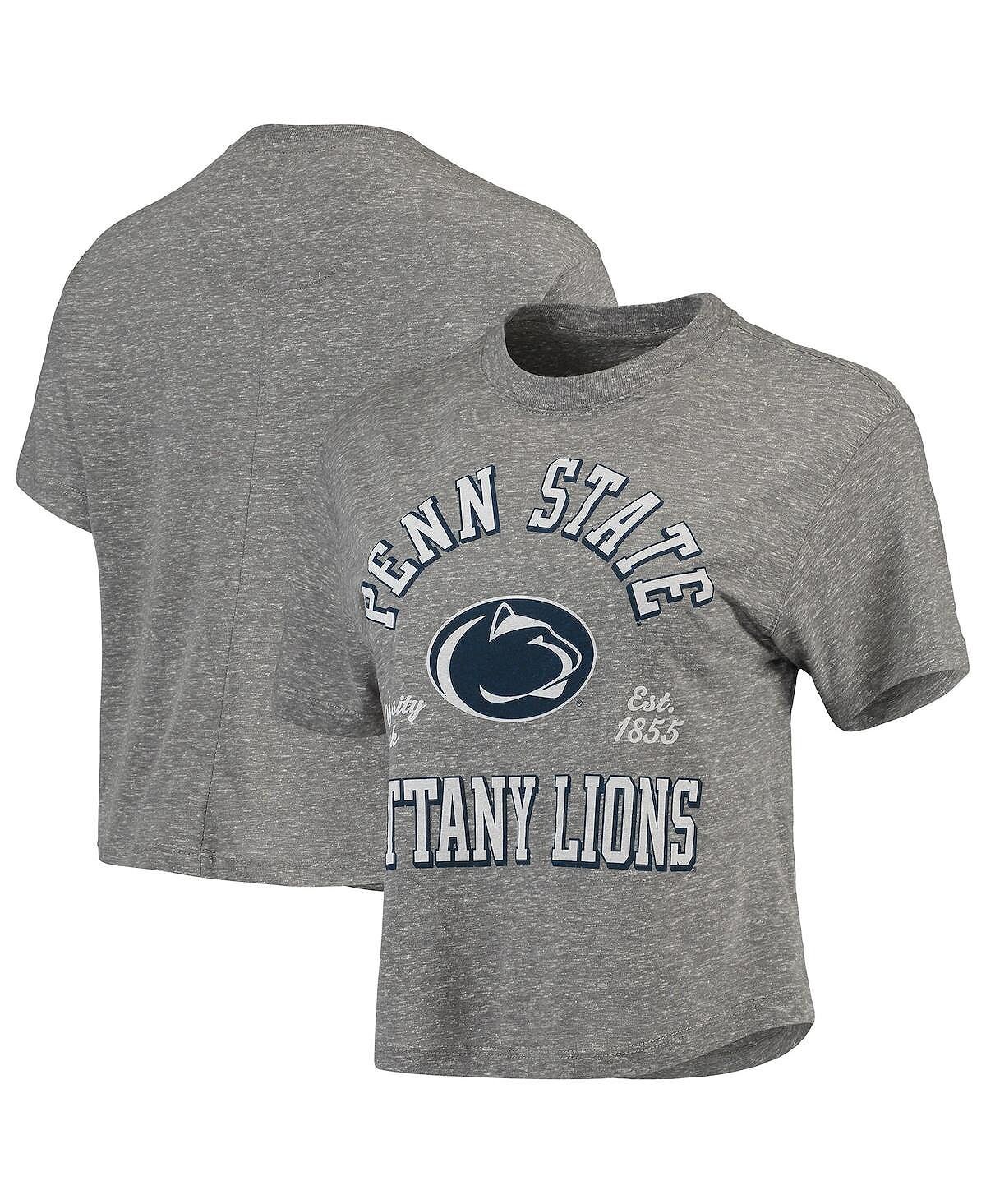 

Женская серая укороченная футболка Penn State Nittany Lions Bishop Tri-Blend Knobi Pressbox, серый