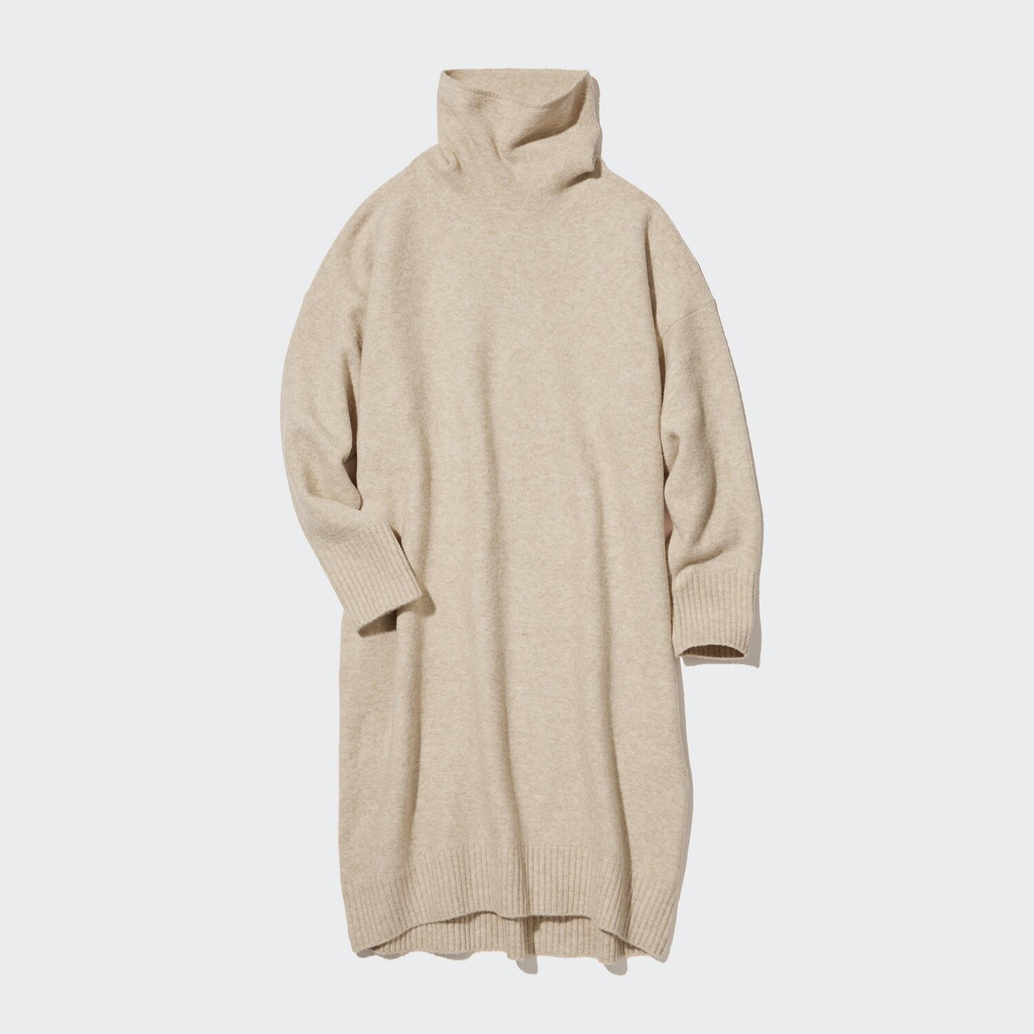 

Платье Uniqlo из пряжи суфле с длинными рукавами, бежевый
