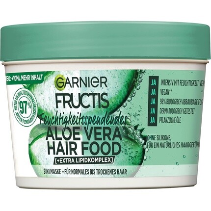 

Garnier Fructis Увлажняющая маска для волос с алоэ вера 3-в-1 для нормальных и сухих волос, 400 мл