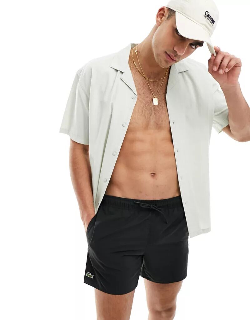 

Черные плавки с логотипом Lacoste, Серый