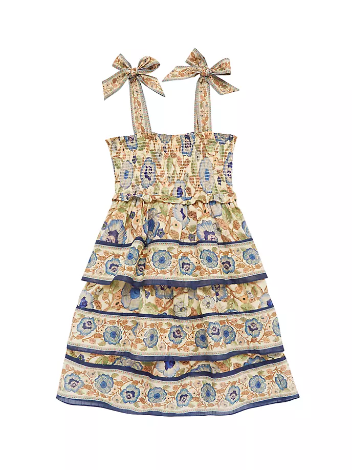 Многоярусное платье Junie со сборками для маленьких девочек и девочек Zimmermann Kids, цвет spliced