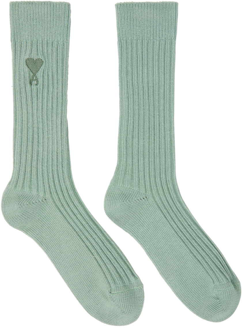 цена AMI Alexandre Mattiussi Зеленые носки Ami de C?ur