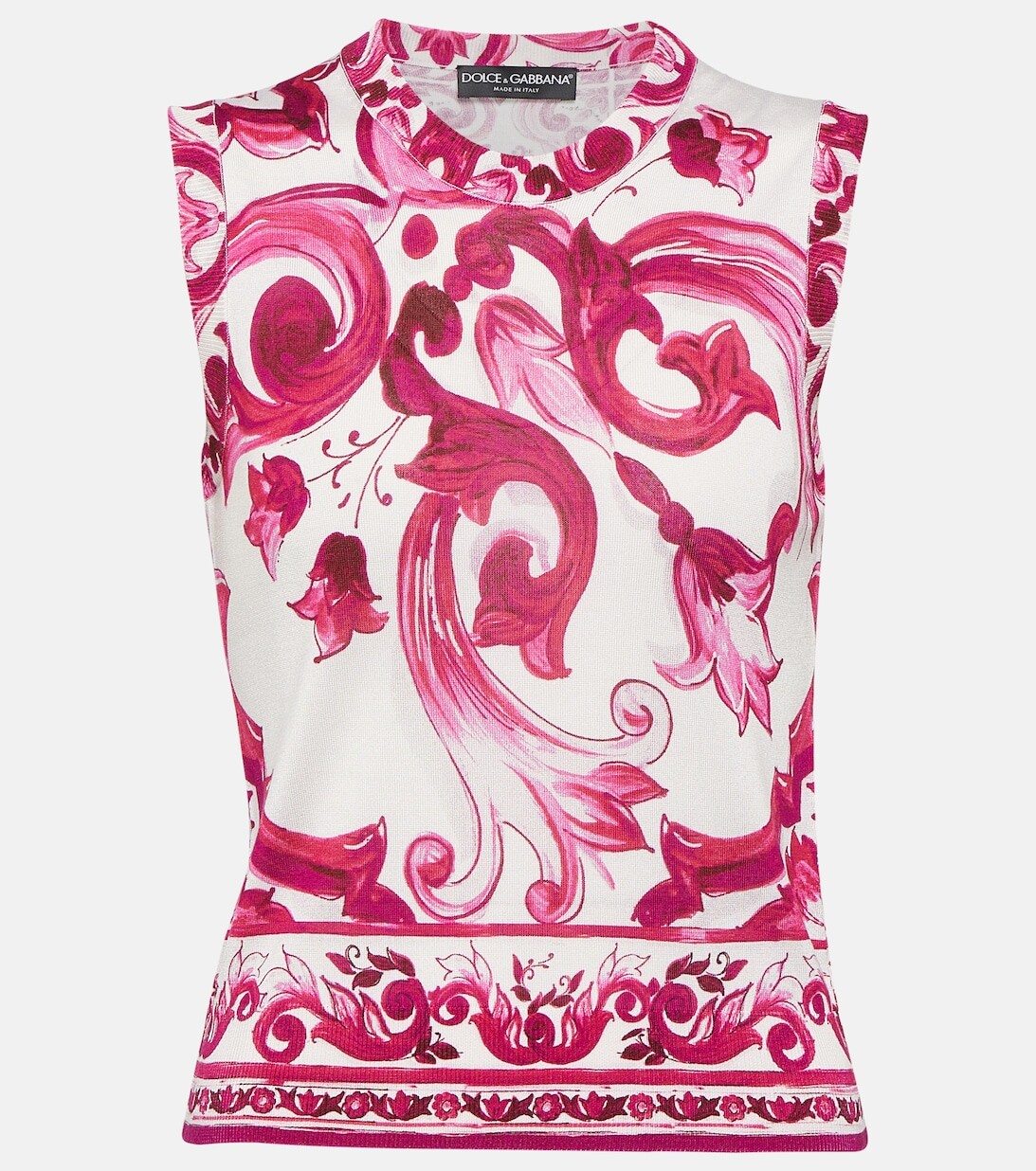 

Шелковый топ майолика DOLCE&GABBANA, розовый