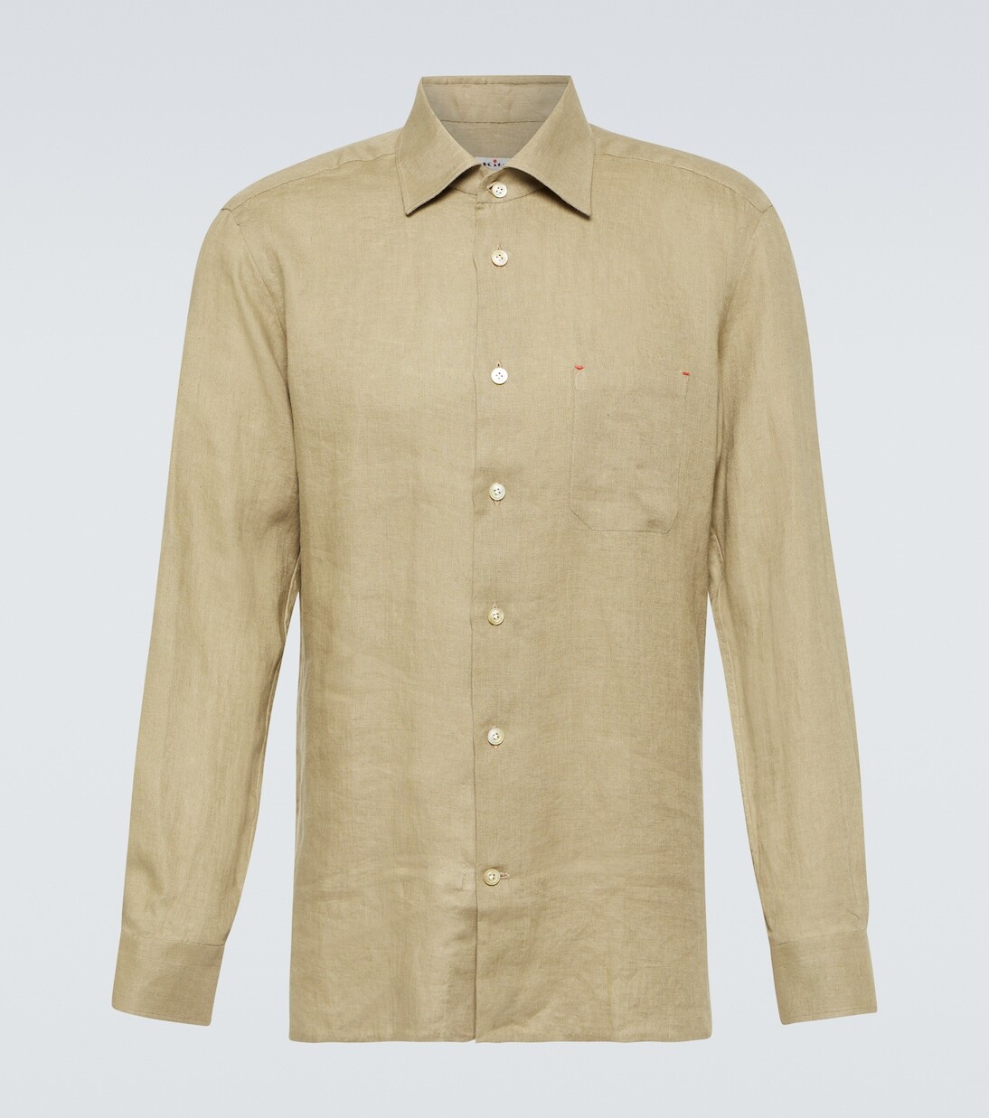 

Льняная рубашка Kiton, бежевый