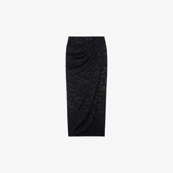 

Юбка миди Jamelia с текстовым принтом и логотипом Zadig&Voltaire, цвет noir