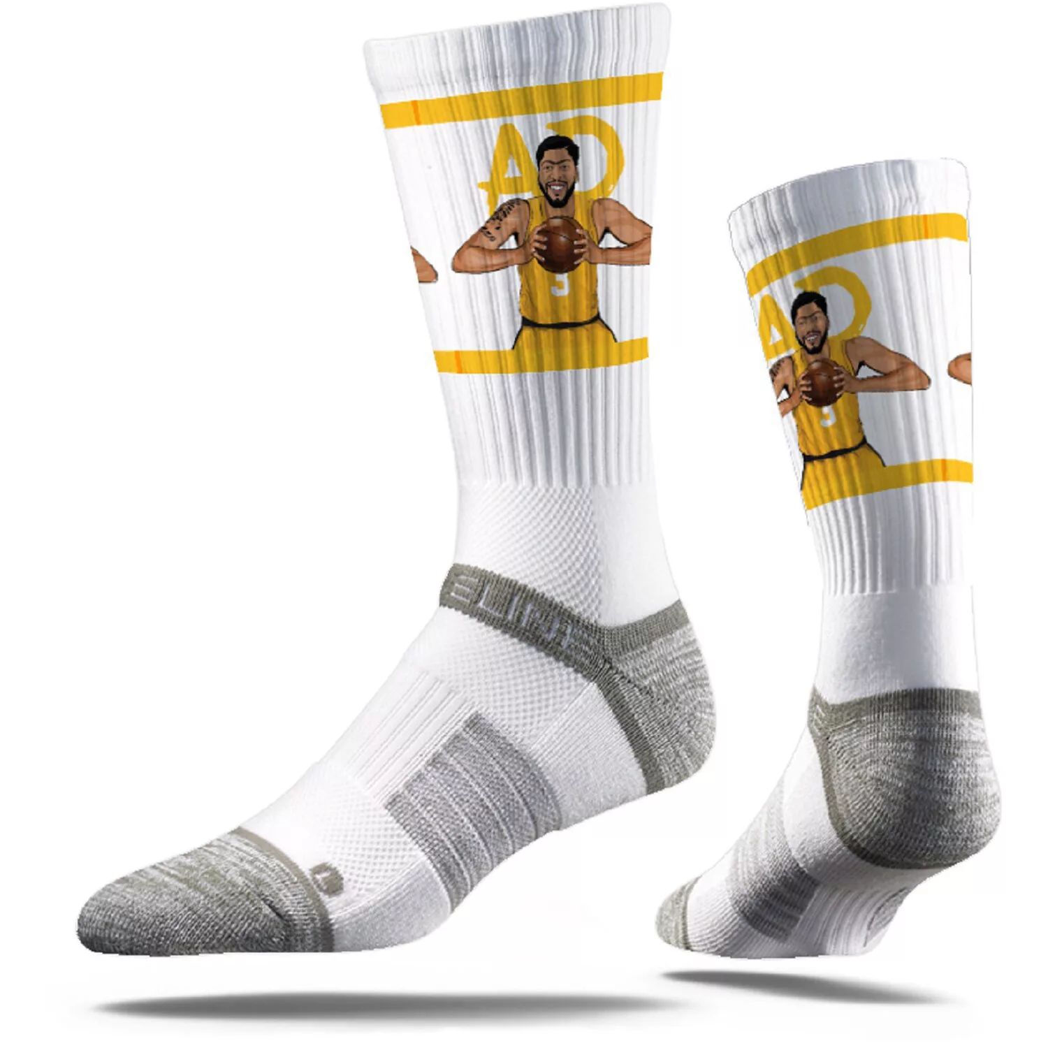 Мужские носки Strideline Anthony Davis Los Angeles Lakers Premium Player Action Full Sub Crew