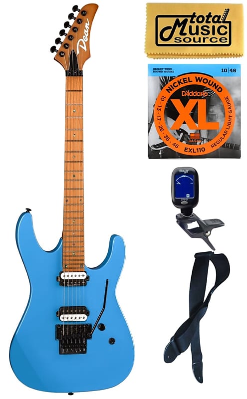 Электрогитара Dean Modern MD24 Roasted Maple Vintage Blue Electric Guitar, Bundle new rm gd030 replacement for sony rm gd033 rm gd031 rm gd032 tv remote control for kdl55x9000b kdl60w850b kdl26ex550 kdl40ex650