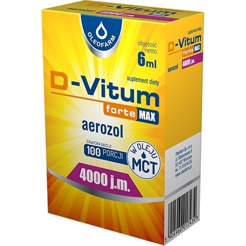

D-Vitum Forte Max Aerozol 4000 j.m жидкий витамин D3, 6 ml