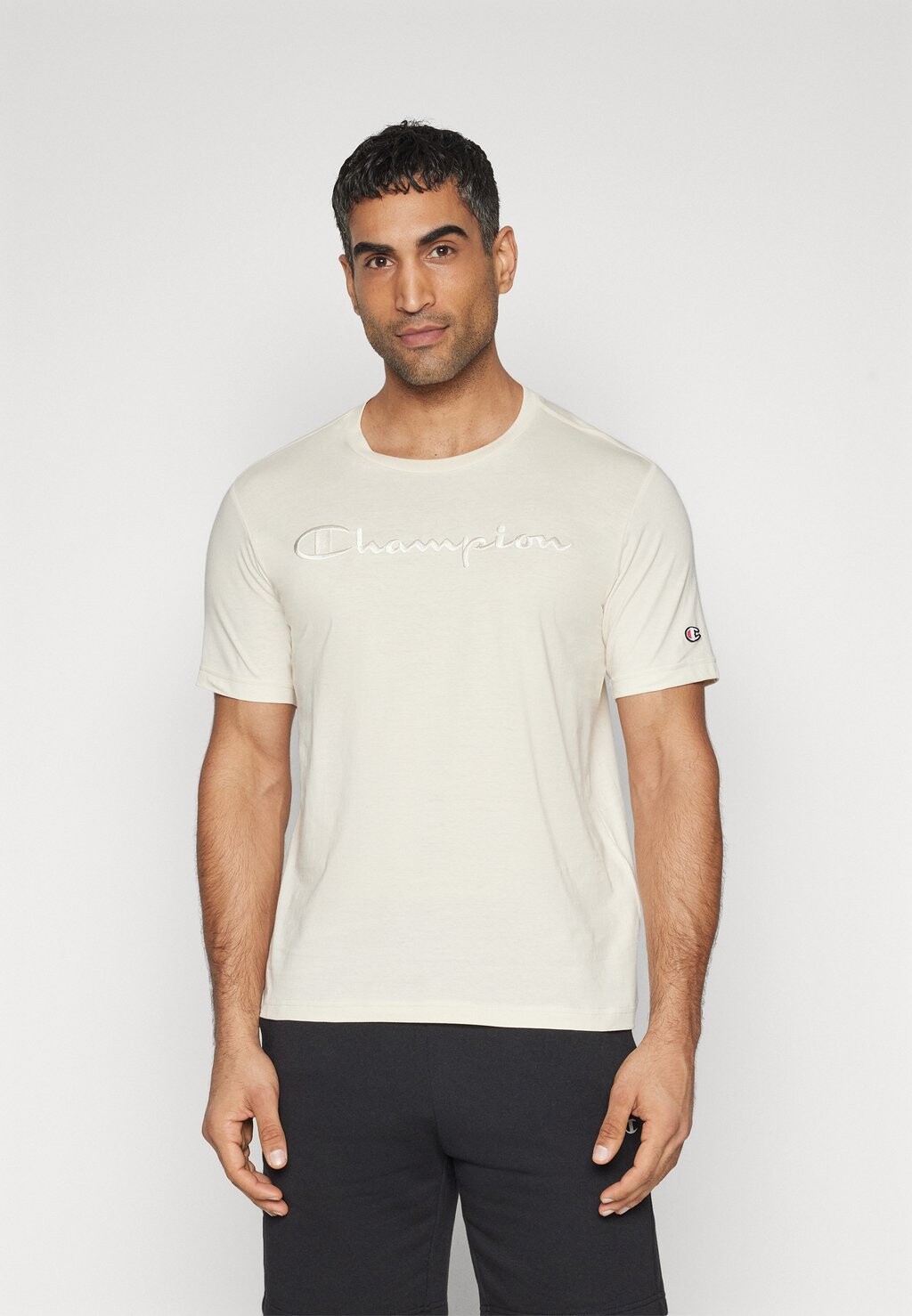 

Футболка с принтом Icons Crewneck Script Logo Champion, цвет sand