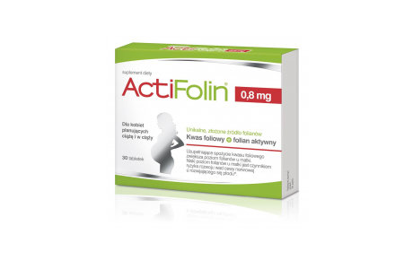 цена Актифолин 0,8 мг, биологически активная добавка, 30 таб. Polski Lek