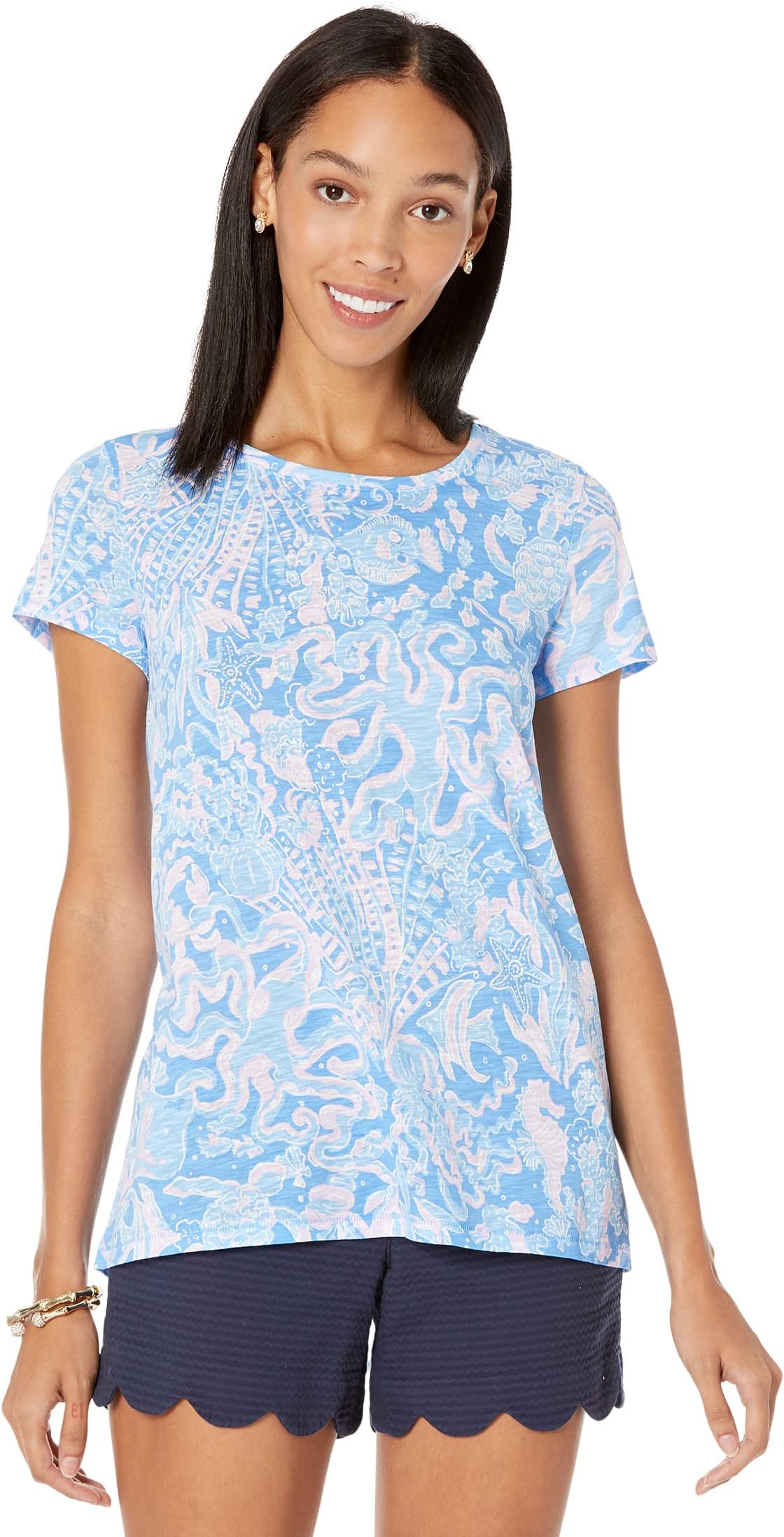 

Этта овальный вырез Lilly Pulitzer, цвет Boca Blue Sea What I Sea