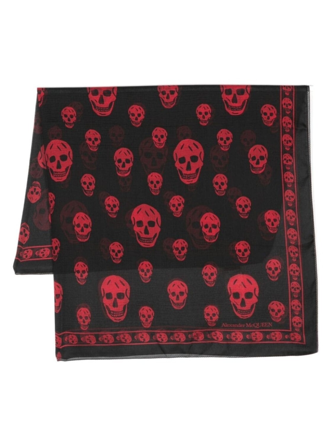 

Alexander McQueen шелковый платок с принтом Skull, черный