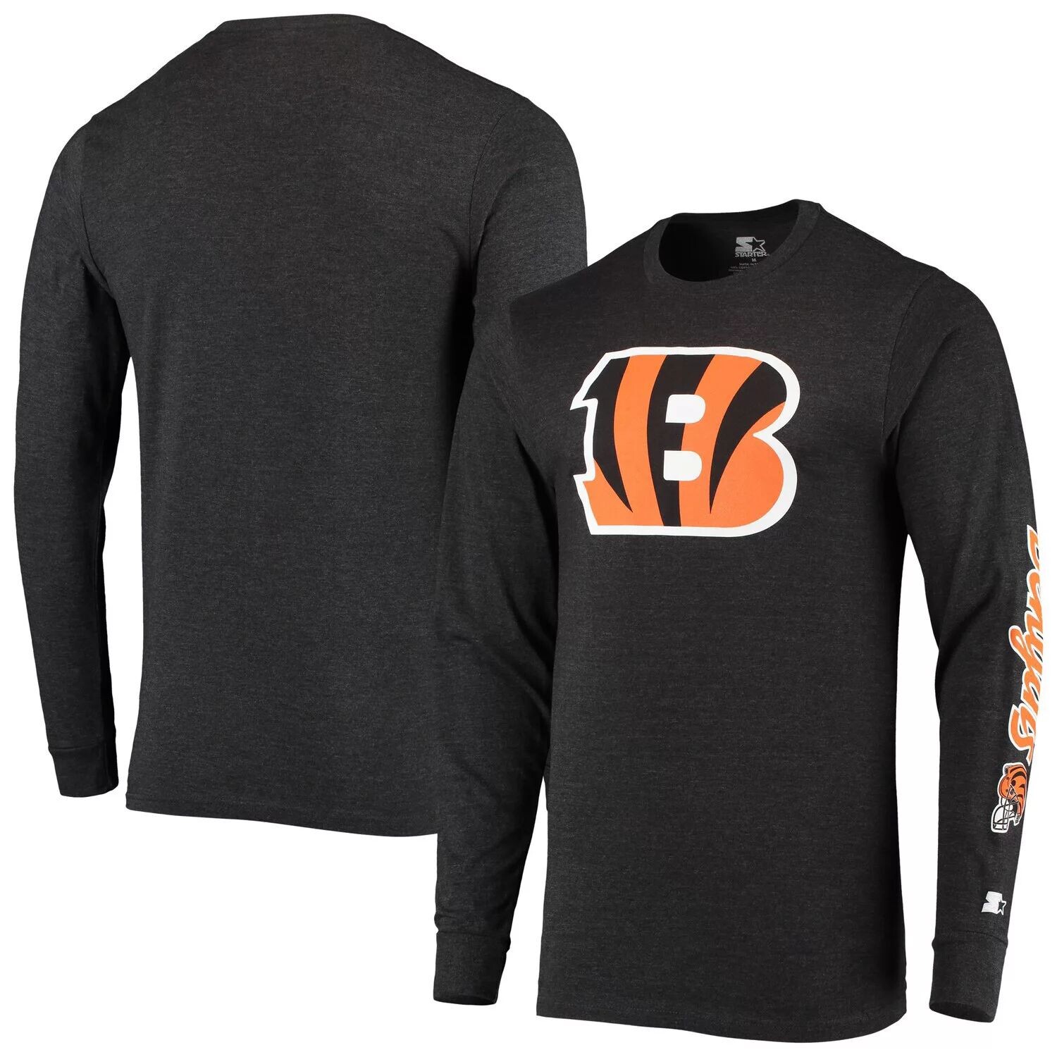 

Мужская черная футболка с длинным рукавом Cincinnati Bengals с меланжевым рисунком Starter, Черный