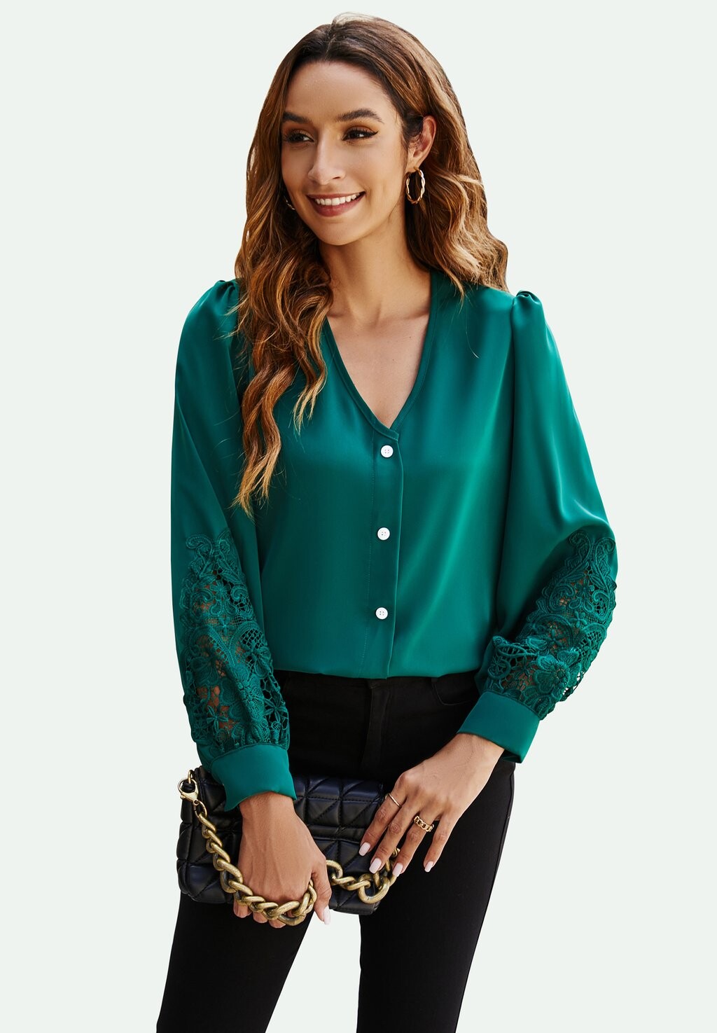 

Блузка-рубашка FS Collection, цвет green