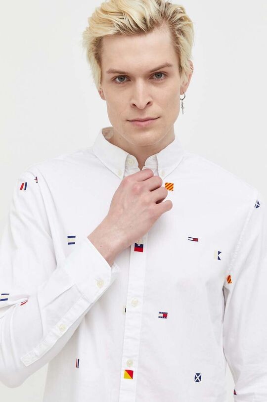 

Хлопковая рубашка Tommy Jeans, белый