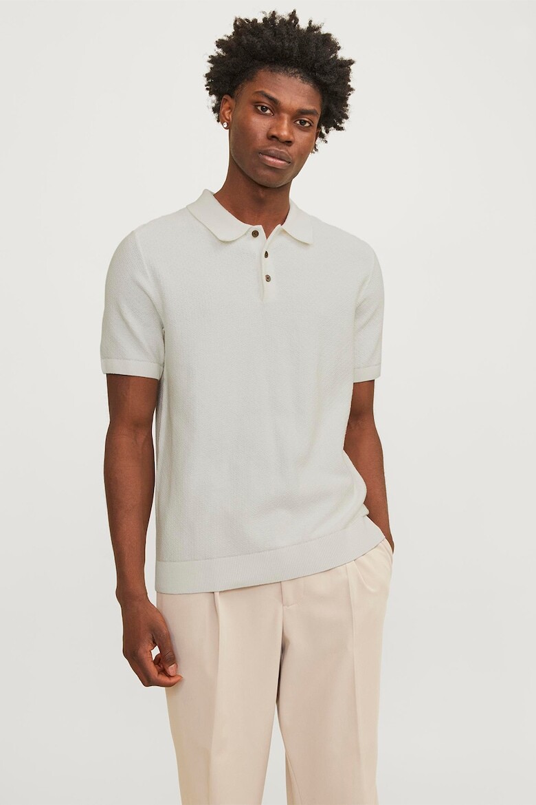 

Футболка тонкой вязки с воротником Jack & Jones, белый