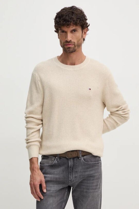 

Хлопковый свитер Tommy Hilfiger, бежевый