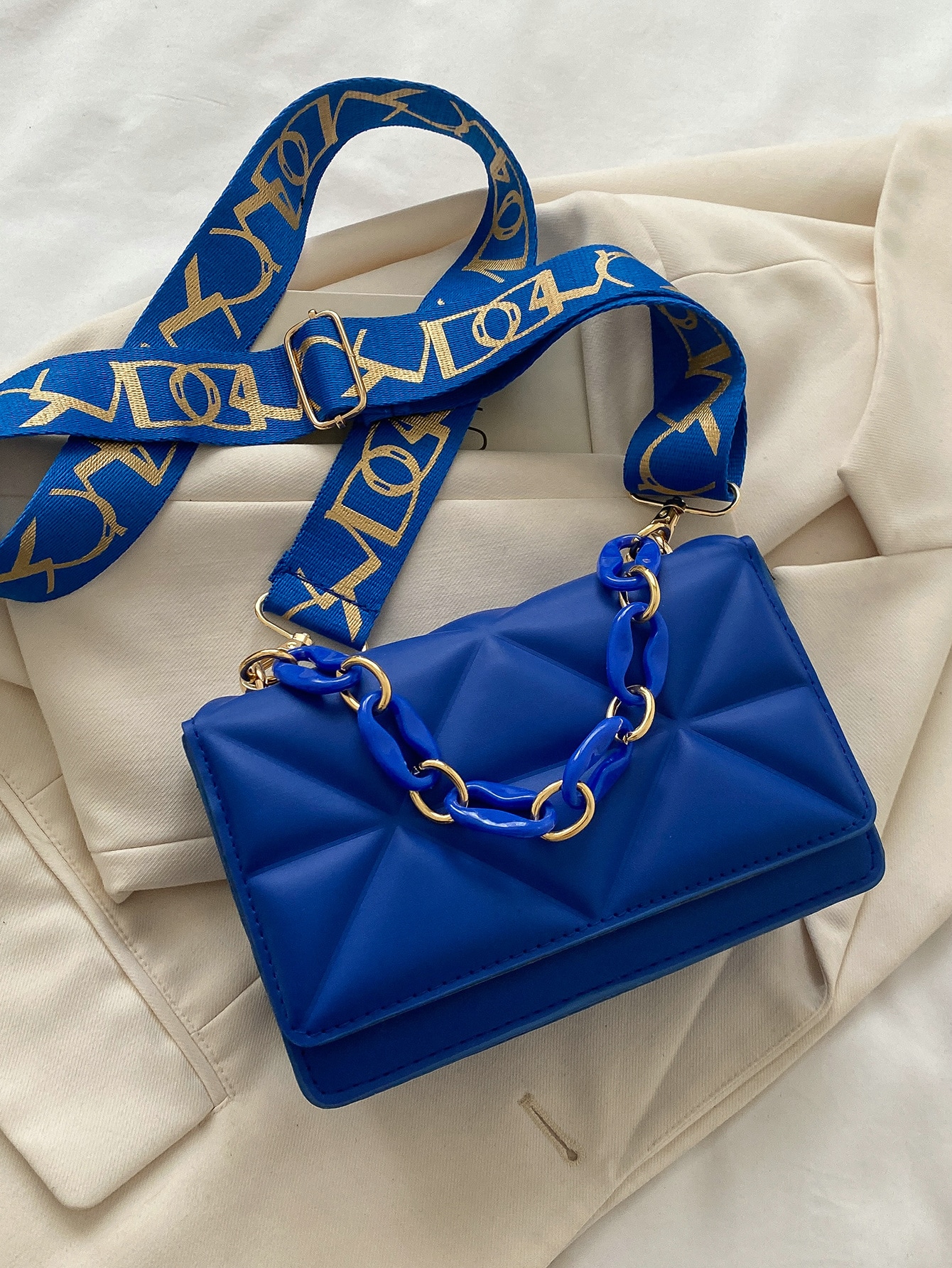 Миниатюрная стеганая квадратная сумка с цепочкой и клапаном, королевский синий миниатюрная стеганая квадратная сумка с цепочкой и клапаном синий