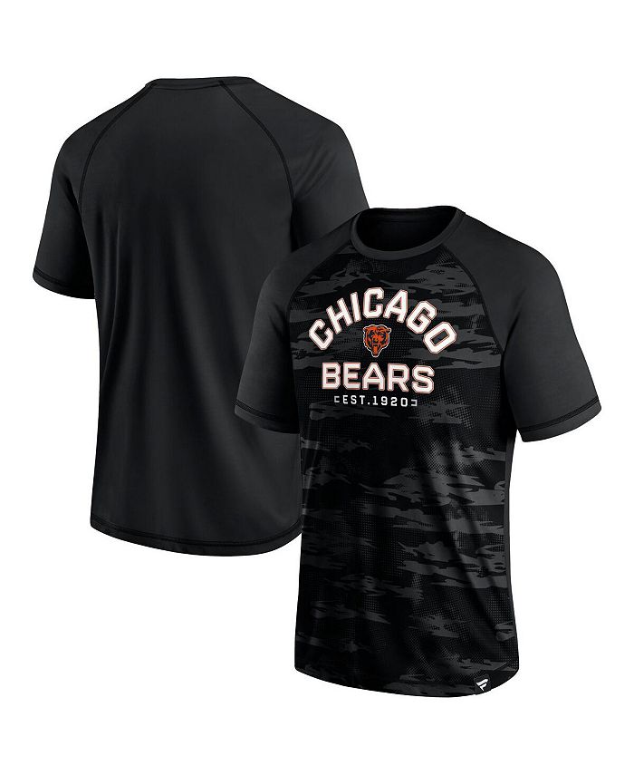 

Мужская футболка с логотипом Chicago Bears Blackout Hail Mary реглан Fanatics, черный