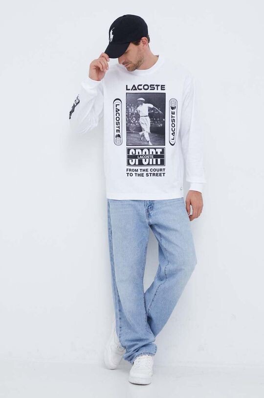 

Хлопковая рубашка с длинными рукавами. Lacoste, белый