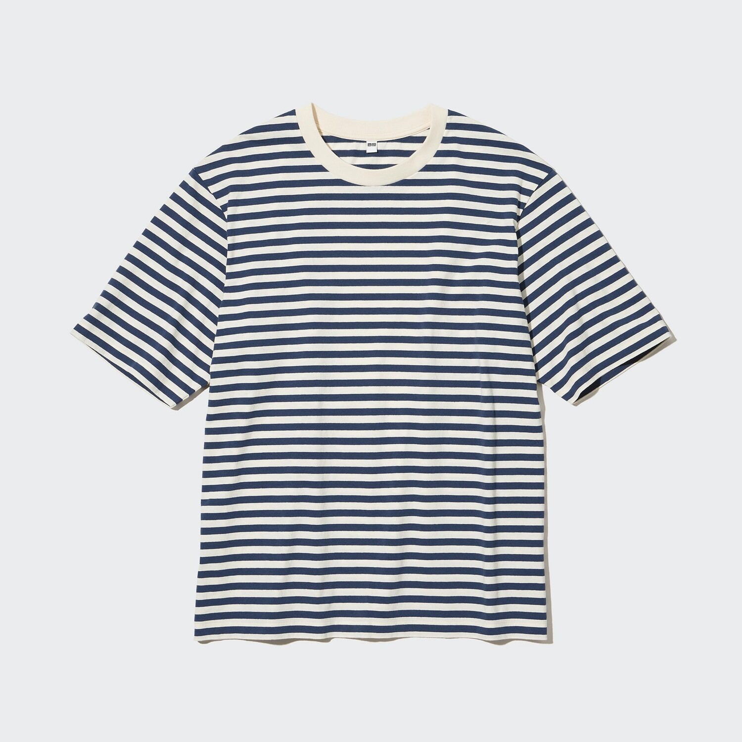 

Футболка оверсайз с коротким рукавом (обычная полоска) UNIQLO, темно-синий