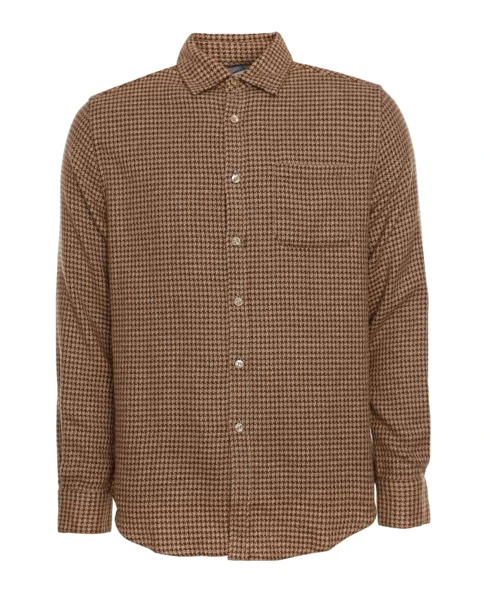 

Рубашка в клетку с абстрактным узором Portuguese Flannel, коричневый