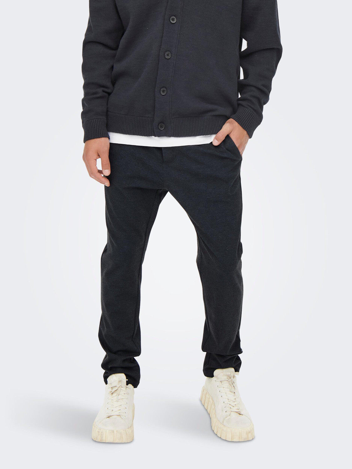 

Тканевые брюки ONLY Relaxed Ripped Stoff Bequeme Sommer Freizeit Pants ONSLINUS, темно синий