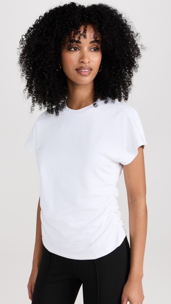 

Футболка ATM Anthony Thomas Melillo Pima Cotton Crew Neck Ruched, белый