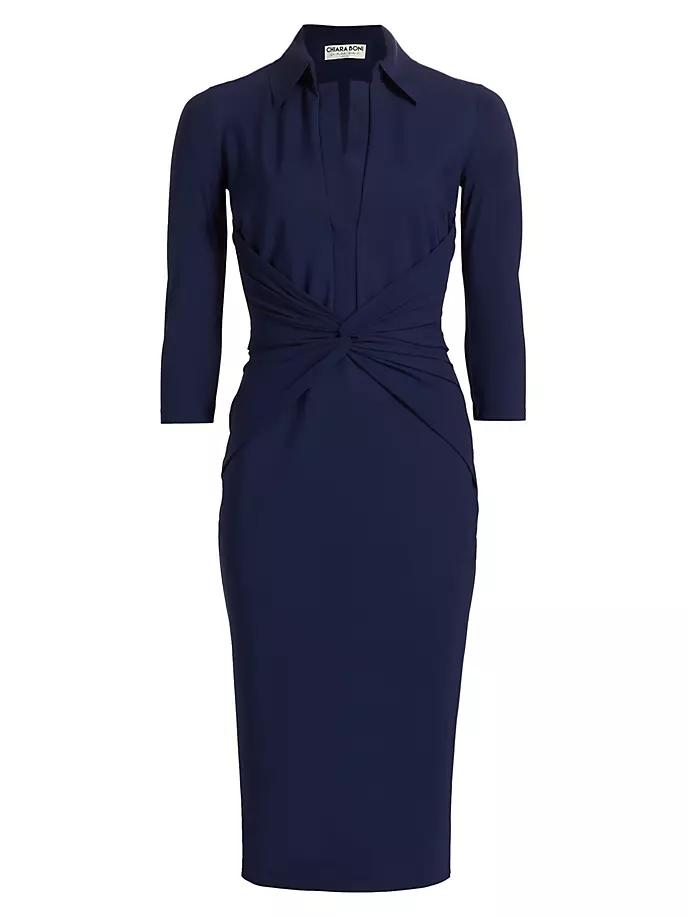 

Трикотажное платье миди Zaray с закрученным передом Chiara Boni La Petite Robe, цвет blue notte