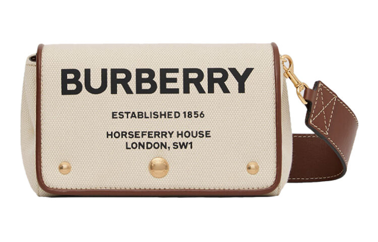 

Сумка-мессенджер женская Burberry Hackberry Horseferry с принтом, бежевый