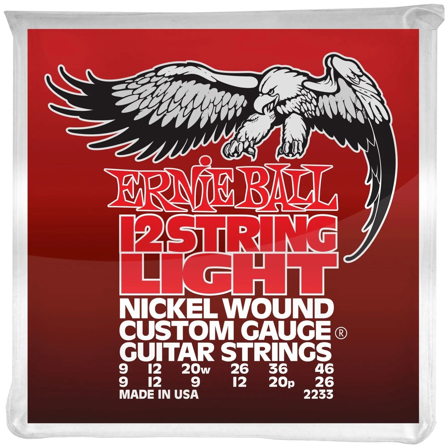 

Электрические струны Ernie Ball 2233 с легкой никелевой обмоткой индивидуального калибра — .009-.046, 12 струн