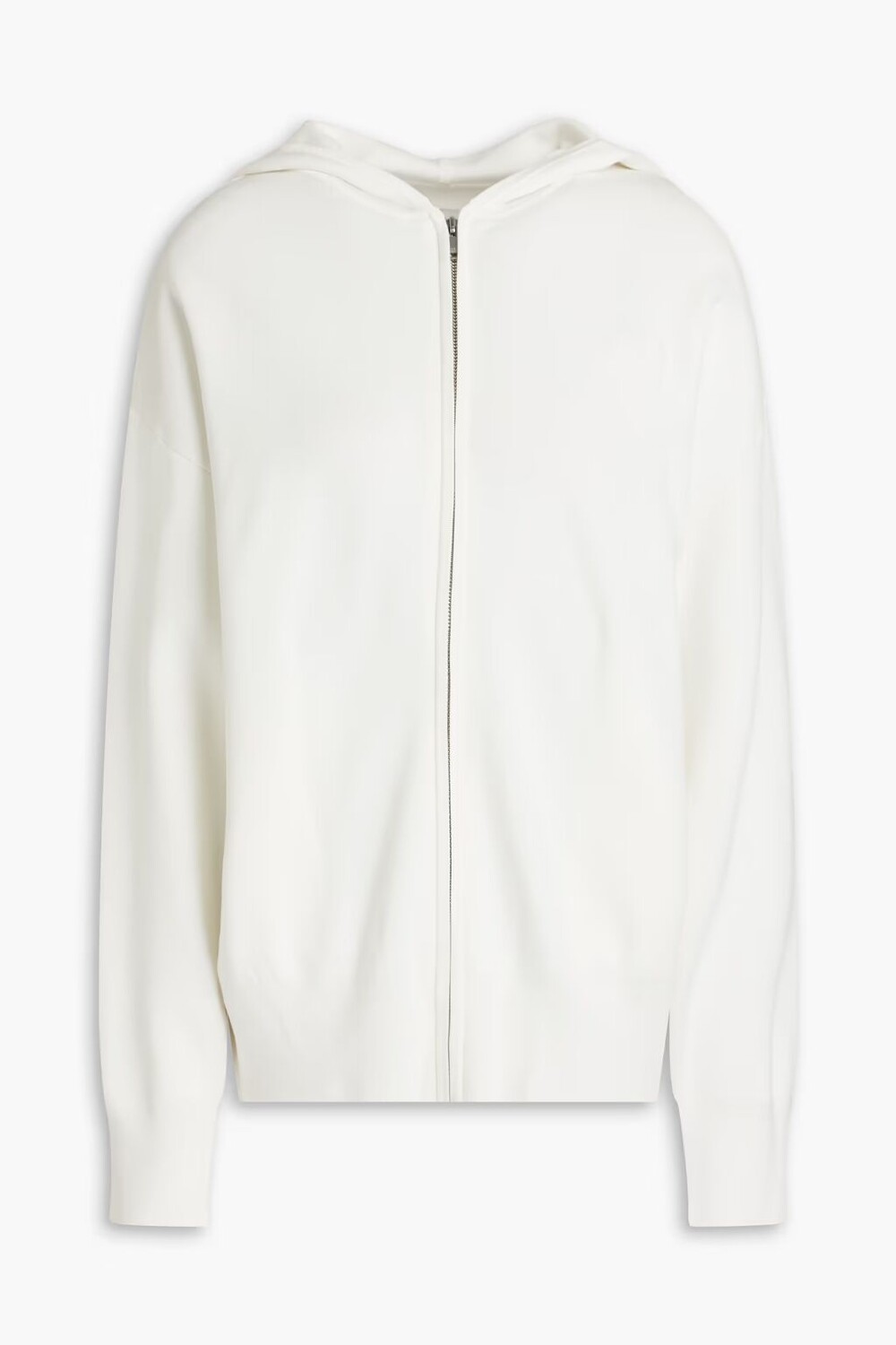 

Трикотажное худи на молнии с вышитым логотипом Sandro, цвет Off-white