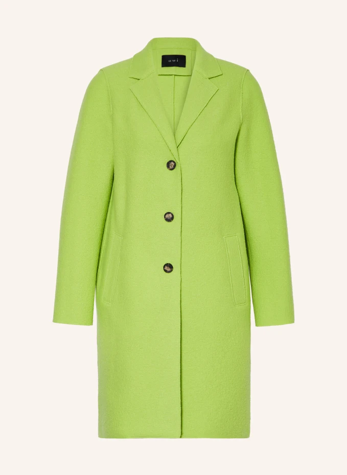 Шерстяное пальто Oui, зеленый