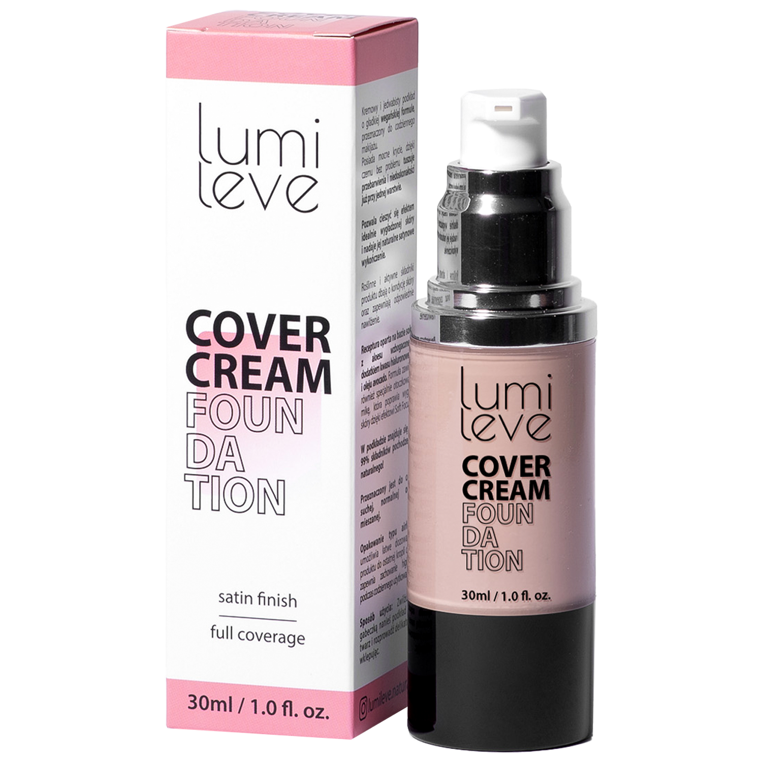 Кремовая покрывающая основа 34 Lumileve Cover Cream Foundation, 30 мл